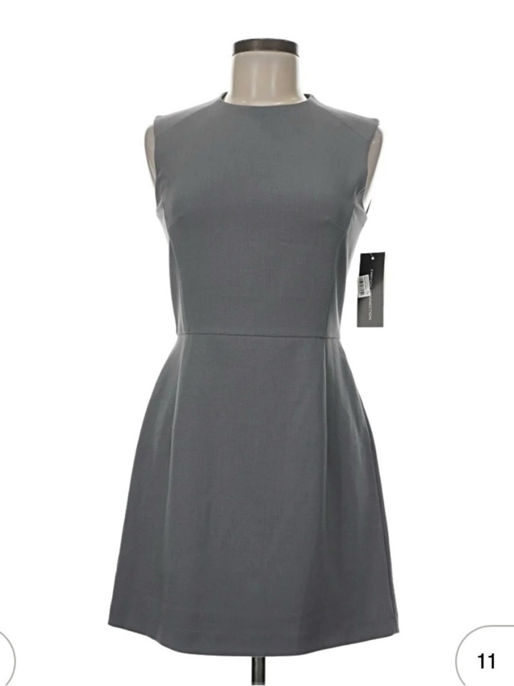 French Connection Sleek Gray Sleeveless Fit-and-Flare Dress